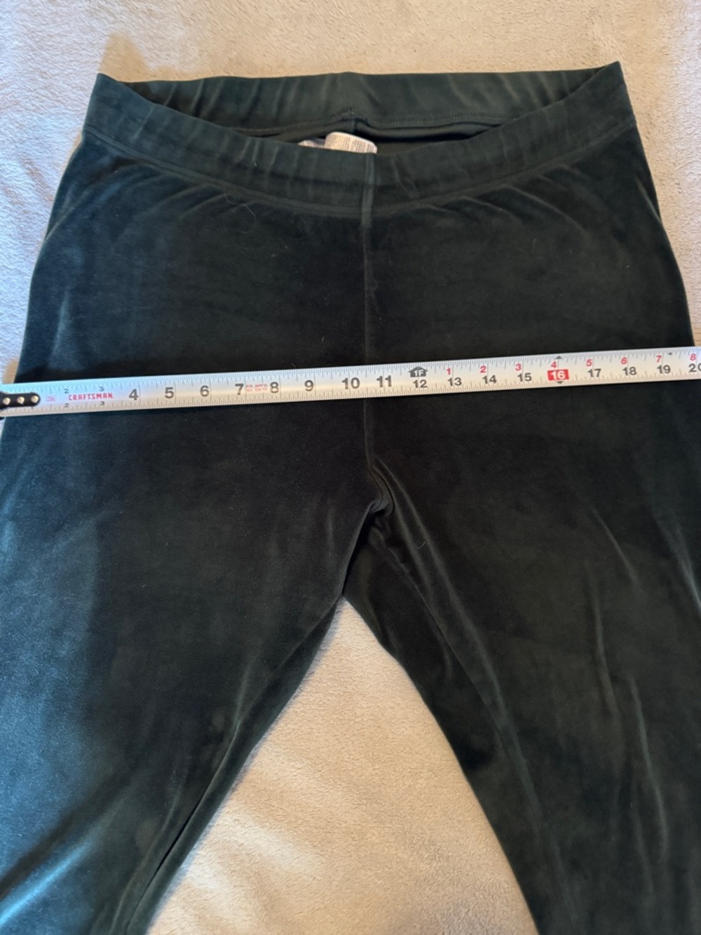 Old Navy Dark Green Velvet-Look Leggings - Picture 4 of 6